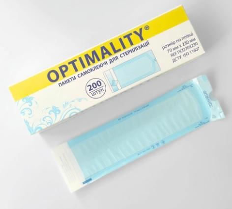 Пакет самоклеючий 191мм × 330мм OPTIMALITY. Багатошаровий медичний папір 60 г/м2